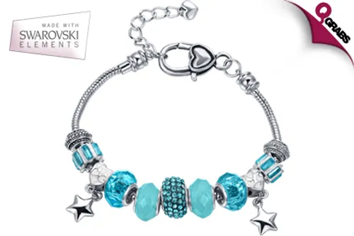 For QR99 Accessorize your Outfit with a Funky Charm Bracelet made with Swarovski Elements Crystals! (QR198 Value)